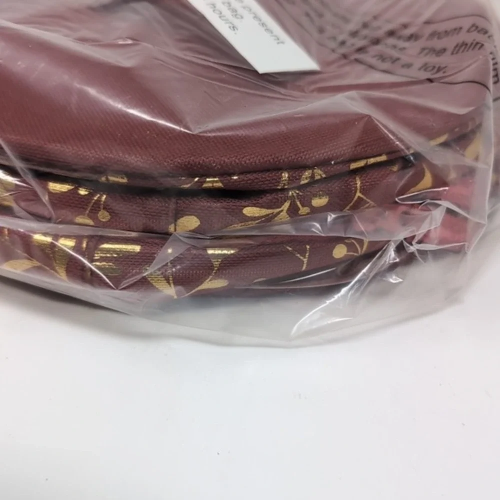 Periea‎ Set of 2 Small Rounds Storage Container with Carrying Handles Red Berry